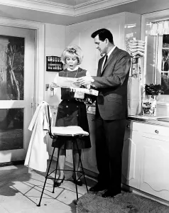 Surprised Prints: SEND ME NO FLOWERS, from left, Doris Day, Rock Hudson, 1964