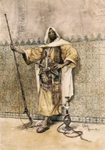 SENET Y PEREZ, Rafael (1856-1926). Portrait of an Arab. 1881. Watercolour. SPAIN. Sevilla. Fine Arts Museum. AISA/Everett Collection**US SALES ONLY**