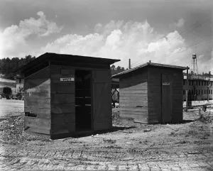 Lcgr1409 Prints: Separate But Equal privies for the construction workers at Clinton Engineer Works, 1943