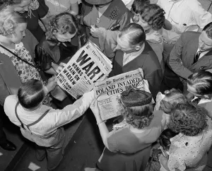 Street Scenes Prints: Sept. 1, 1939 headlines about the German invasion of Poland