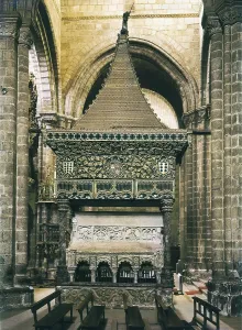 Sepulchre of the Saints. 12th c. SPAIN. CASTILE AND LEON. Avila. Church of St. Vincent. Sarcophagus where are buried Saint Vincent and his two sisters