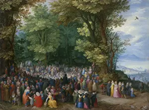 1590s Prints: The Sermon on the Mount, by Jan Brueghel the Elder, 1898, Flemish painting, oil on copper