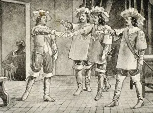 Alexandre 1802 1870 Prints: SERRA Y PAUSAS, Joan (s.XIX). D'Artagnan and the Three Musketeers