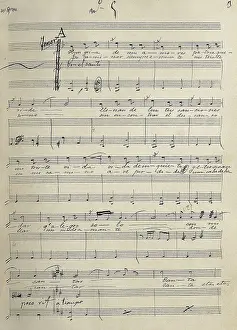 SERRANO, Jos (1873-1941). Oroginal manuscript of the tenor romance "Hungra de mis amores, patria querida" of the zarzuela "Alma de Dios" (1907). SPAIN