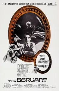 Sarah Prints: THE SERVANT, US poster art, from top left: Sarah Miles, James Fox, Dirk Bogarde, 1963
