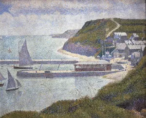 1890 Prints: SEURAT, Georges (1859-1891). Harbour at Port-en-Bessin at High Tide