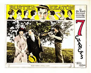 Morrauc 1imgs Prints: SEVEN CHANCES, lobbycard, Buster Keaton (center), 1925