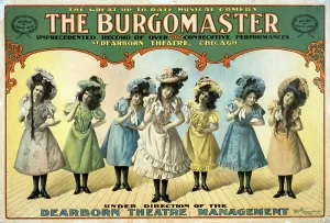 Images Dated 9th June 2008: Seven Chorus girls, women in the dress of younger girls