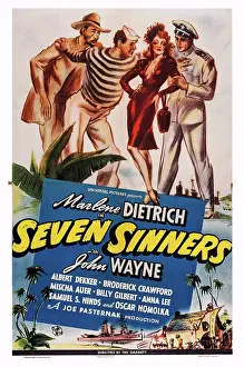 Sailor Hat Prints: SEVEN SINNERS, US poster art, 1940