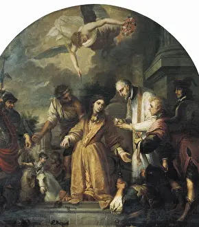 Sevilla Prints: SEVILLA, Juan de (1643-1695). Lasr Communion of Saint Agatha