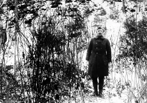 War Heroes Prints: Sgt. Alvin C. York standing in front of hill where he
