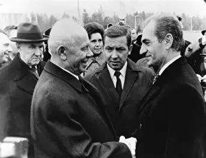 Iranians Prints: Shah of Iran, with Soviet President Nikolai Podgorny and Premier Alexi Kosygin (left)
