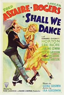 Roller Skate Prints: SHALL WE DANCE, Fred Astaire, Ginger Rogers, 1937, movie poster