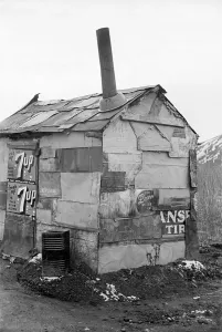Images Dated 10th June 2013: Shanty built of refuse near the Sunnyside slack pile