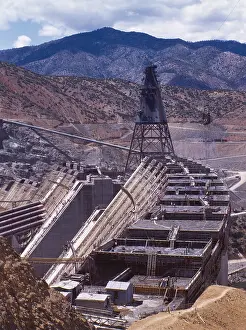 Lcgr1409 Prints: Shasta dam under construction, California. Built on the Sacramento River from 1938-1945