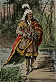 Warrior Prints: Shawnee Chief Tecumseh, wearing fringed buckskins