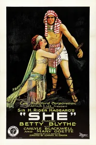 Shackled Prints: SHE, US poster art, from left: Betty Blythe, Carlyle Blackwell, 1925
