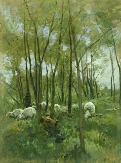 Brush Prints: Sheep in a Forest, by Anton Mauve