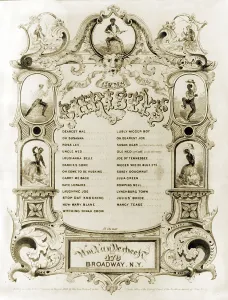 Stereotypes Prints: Sheet music cover advertising the songs of the Christy Minstrels