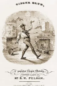 Blackface Prints: Sheet music cover showing an African American dancing in dilapidated room