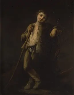 Shepherd Prints: Shepherd leaning on a stick (Pastorello appoggiato a un bastone), by Pietro Longhi, c