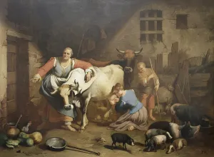 Working Tools Prints: Shepherds and Animals in a Barn or The Lombard Farmhouse