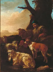 Idyllic Prints: Shepherds and Animals, by Philipp Peter Roos known as Rosa da Tivoli