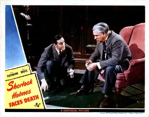 1943 Movies Prints: SHERLOCK HOLMES FACES DEATH, from left, Basil Rathbone, Nigel Bruce, 1943