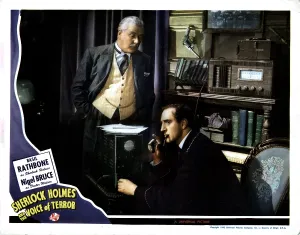 1942 Movies Prints: SHERLOCK HOLMES AND THE VOICE OF TERROR, from left, Nigel Bruce, Basil Rathbone, 1942