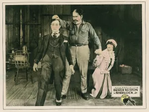 Holding Hands Prints: SHERLOCK JR. lobbycard, Buster Keaton (left), Kathryn McGuire (right), 1924