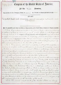 Trust Prints: The Sherman Anti-Trust Act was the first Federal act that outlawed monopolistic business practices