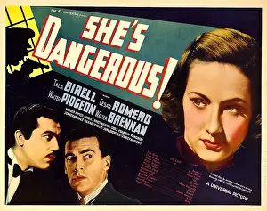 Bowtie Prints: SHE'S DANGEROUS!, from left: Cesar Romero, Walter Pidgeon, Tala Birell, 1937