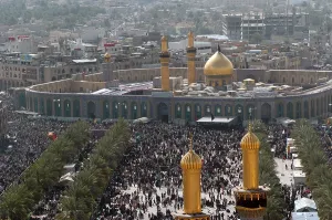 Iraq Prints: Shia Muslims around the Husayn Mosque in Karbala Iraq after making a pilgrimage in observance of the Arba'een