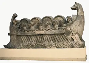 Wine Producing Prints: Ship with a load of wine. Roman art