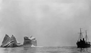 Ship Prints: Ship passing an iceberg larger than the vessel