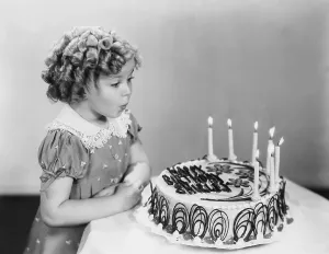 Temple Prints: Shirley Temple, celebrating her eighth birthday, April 1936