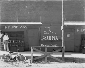 Bicycle Prints: Shoeshine stand, Southeastern U.S. by Walker Evans, 1936