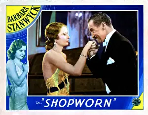 Chandelier Earrings Prints: SHOPWORN, from left, Barbara Stanwyck, Albert Conti, 1932