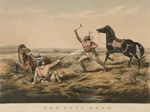 Arrow Prints: THE LAST SHOT, 1858, lithograph by Currier & Ives