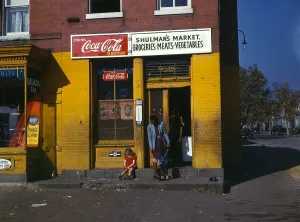 Coca Cola Prints: Shulman's market, photograph by Louise Rosskam, Union Street, Washington DC, 1941-1942