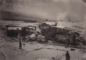 Convict Prints: Siberia, prison guards surrounding a placer mine at Kara