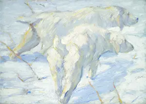Marc Prints: Siberian Dogs in the Snow, by Franz Marc, 1909-10, German painting, oil on canvas