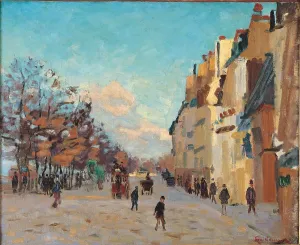 Tranquil Scene Prints: Sidewalk, Snow Effect, wrongly known as Quay de Bercy