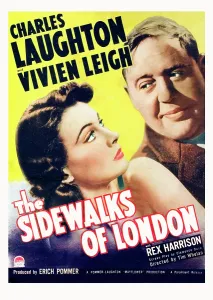 Leigh Prints: SIDEWALKS OF LONDON, Vivien Leigh, Charles Laughton, 1938
