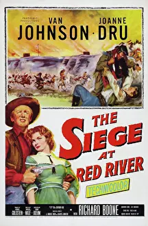 3ev In Prints: THE SIEGE AT RED RIVER, US poster art, bottom l-r: Van Johnson, Joanne Dru, 1954