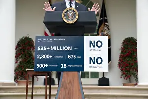 Sign Prints: Sign on the podium attacking the report of Robert Muller