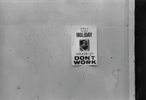 Marions Prints: Sign promoting a holiday to honor the anniversary of the assassination of Martin Luther King