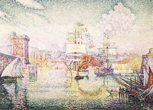 Pointillists Prints: SIGNACPaul (1863-1935). Entrance to the Port of Marseille