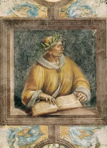 SIGNORELLI, Luca (1445-1523). Ovid. 1499. ITALY. Orvieto. Cathedral. Portrait located in the Chapel of San Brizio. Renaissance art. Quattrocento. Fresco