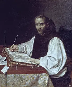 SIGUENZA, Fray Jose de (1544-1606). Spanish writer, historian, poet and theologian. Hieronymite monk and counselor of Philip II. Work attributed to Bartolome Carducho